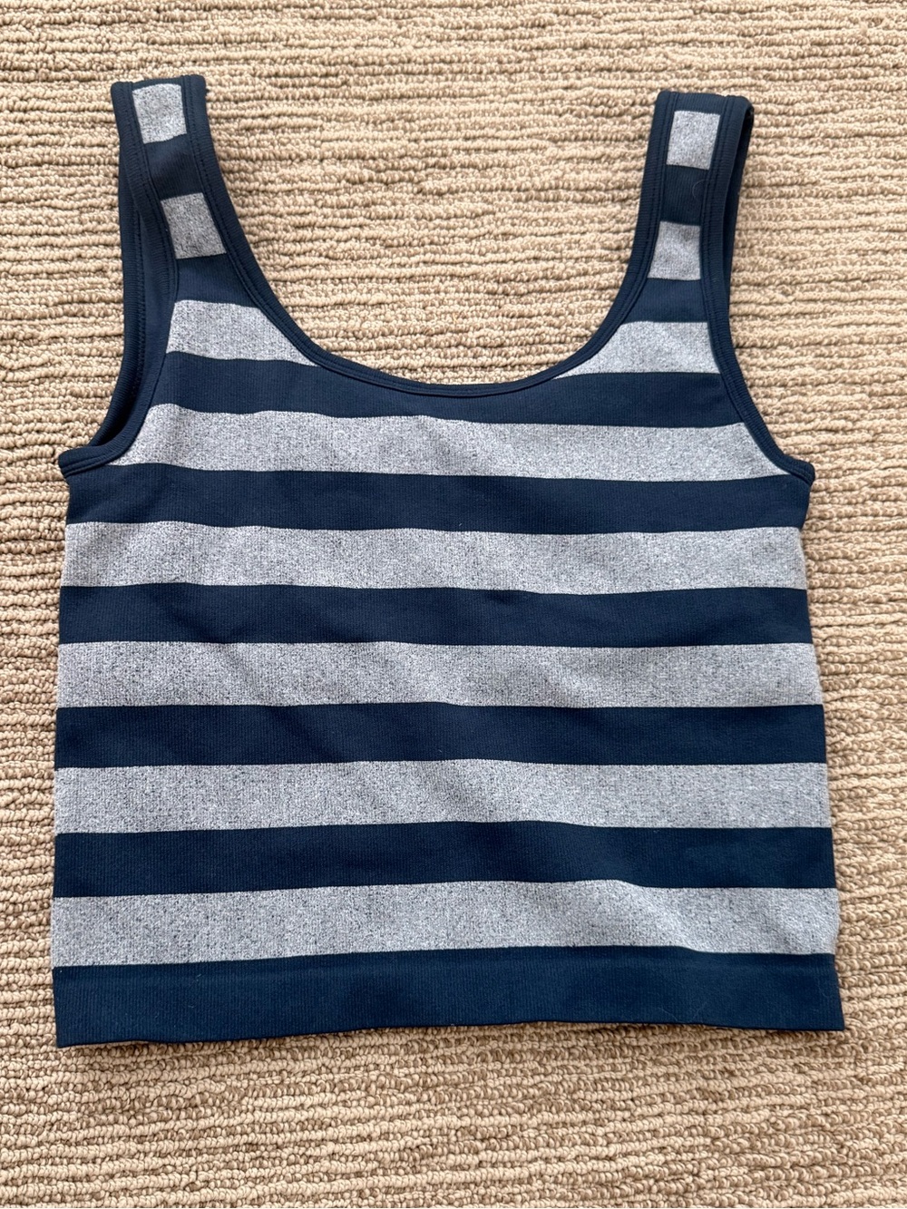 By Together Navy and Gray Striped Tank